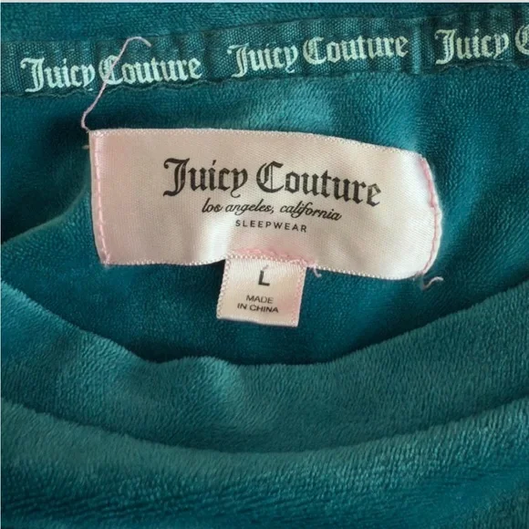 Juicy Couture Blue Velvet Pajama Set Luxurious Wrap-Style - Picture 4 of 5